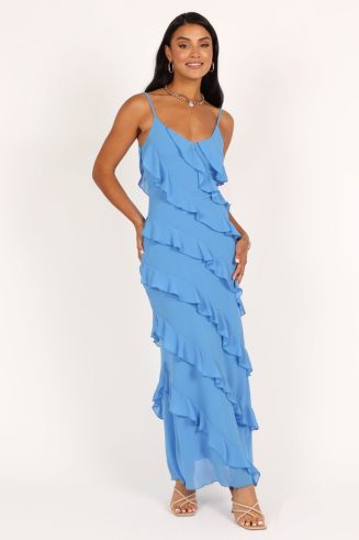 ruffle maxi dresses Petal and Pup Women's Rori Dress 33.0 CARE Hand Wash Cold Petal and Pup Women's Ciao