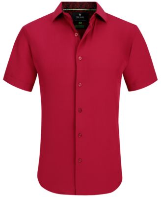 Men's Slim Fit Short Sleeve Performance Button Down Dress Shirt