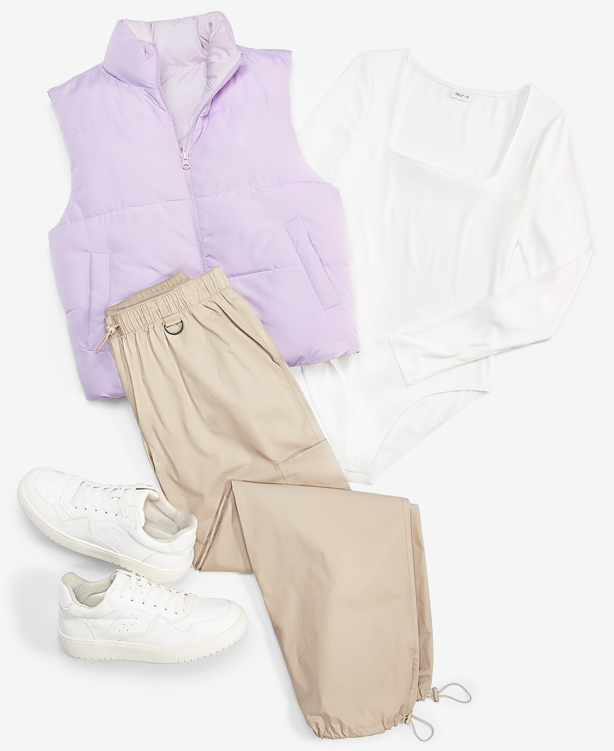 Self Esteem Juniors' Square Neck Ribbed Bodysuit