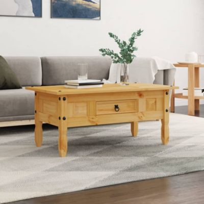 Coffee Table Brown Solid pine wood Medium Durable Coffee Table