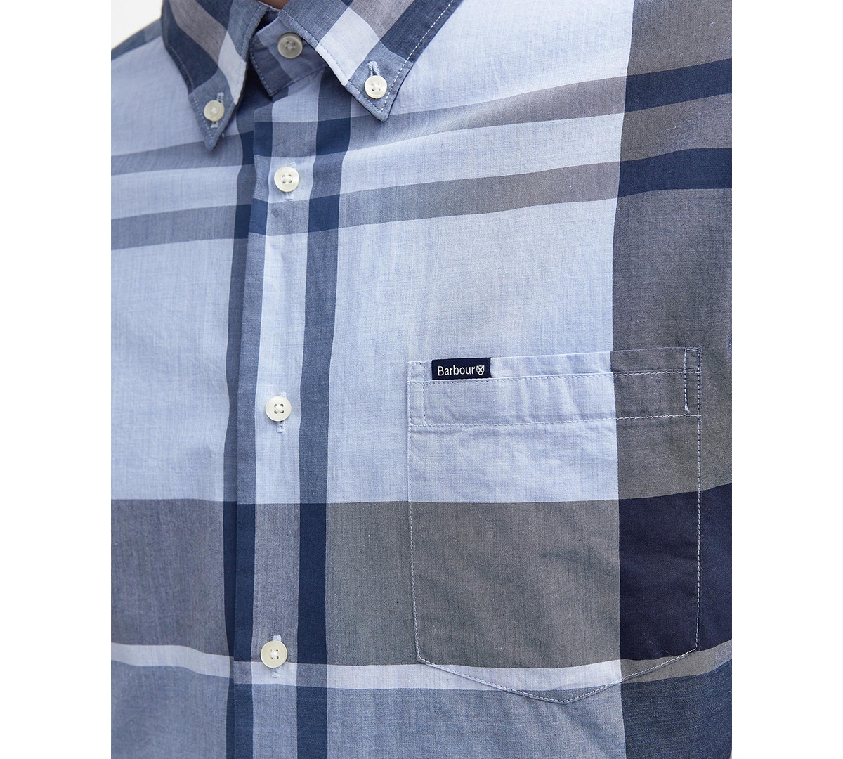 Shop Barbour Men's Harris Tailored Long Sleeve Tartan Shirt In Berwick Blue