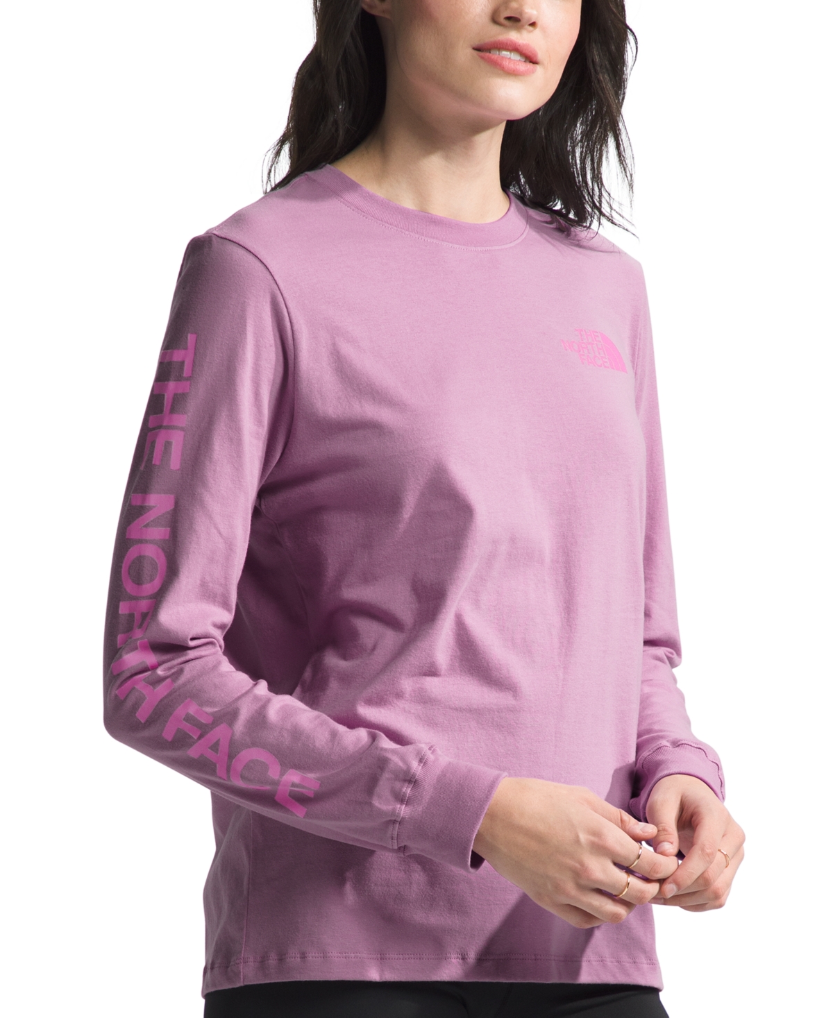 Shop The North Face Women's Long-sleeve Graphic T-shirt In Mineral Purple,violet Crocus