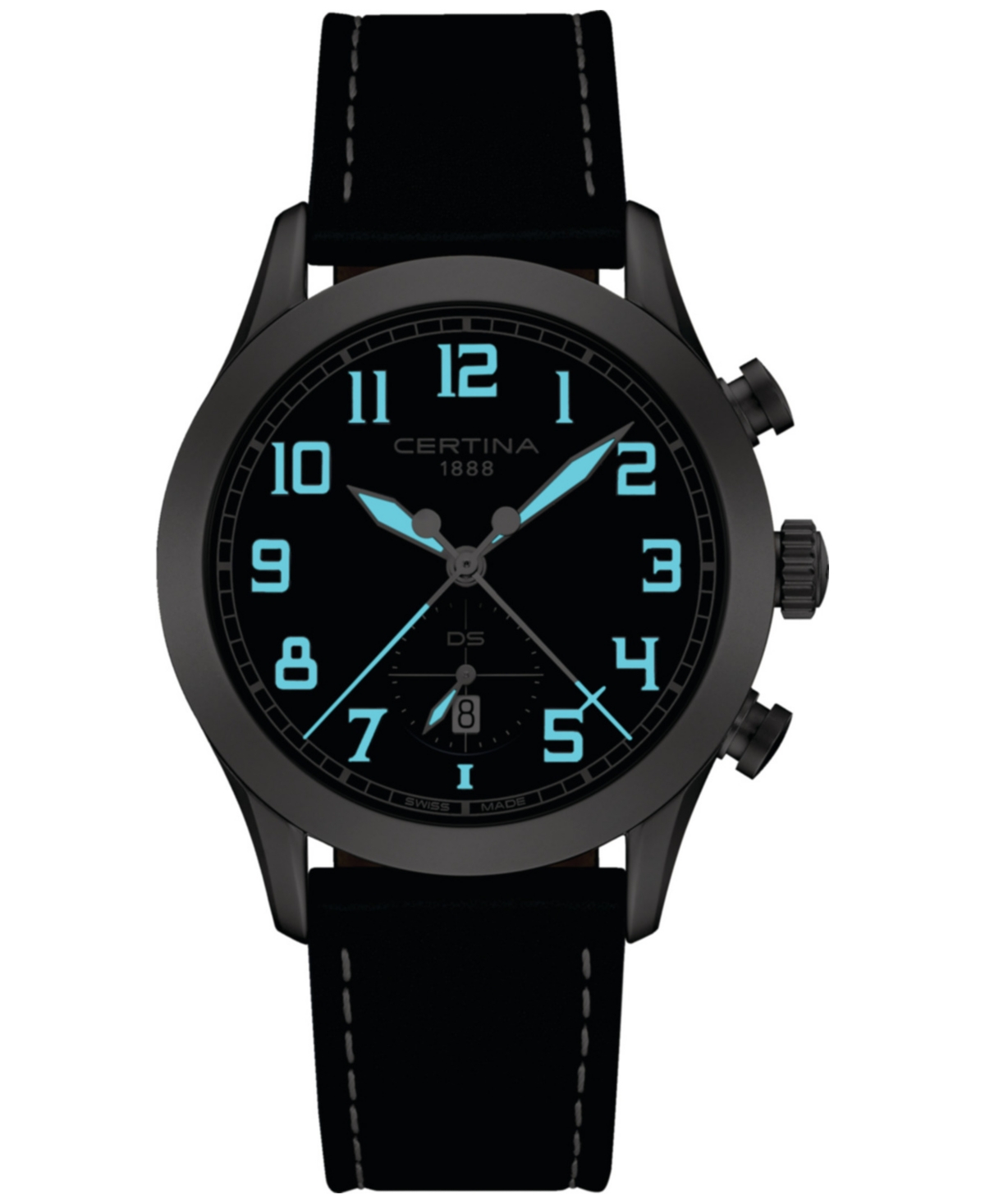 Men's Swiss Chronograph Ds Pilot Blue Strap Watch 43mm - Blue