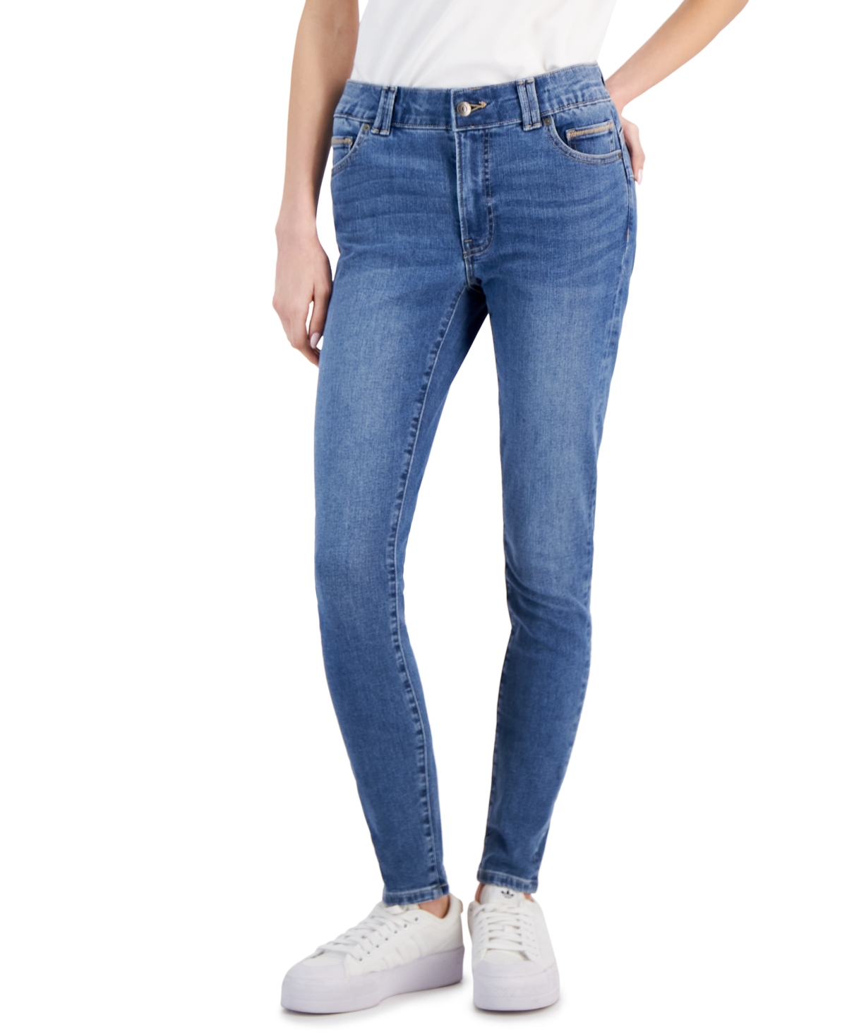 Women's Mid-Rise Skinny-Leg Jeans - Dark Blue