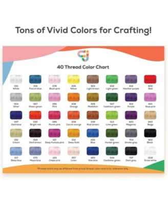JumblCrafts 40 Color Thread Embroidery Kit for Embroidery & Sewing