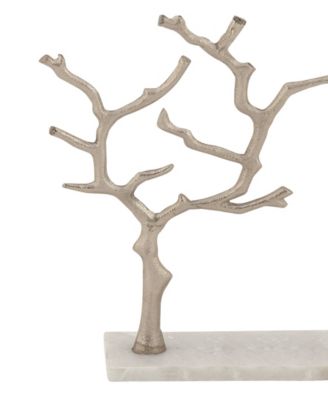 Real Marble Tree Jewelry Stand with Rectangular Base, 9&amp;quot; x 3&amp;quot; x 13&amp;quot;