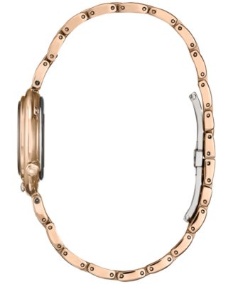 Eco-Drive Women's Arcly Diamond (1/10 ct. t.w.) Rose Gold-Tone Stainless Steel Bracelet Watch 30mm