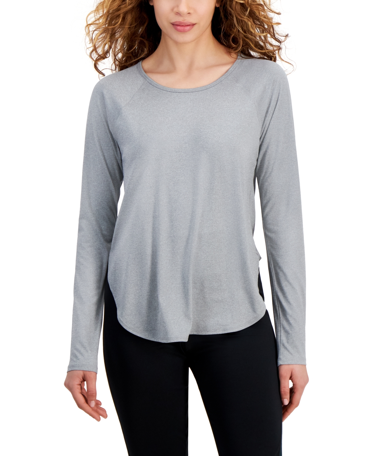 Women's Performance Long-Sleeve Top, Created for Macy's - Bright White