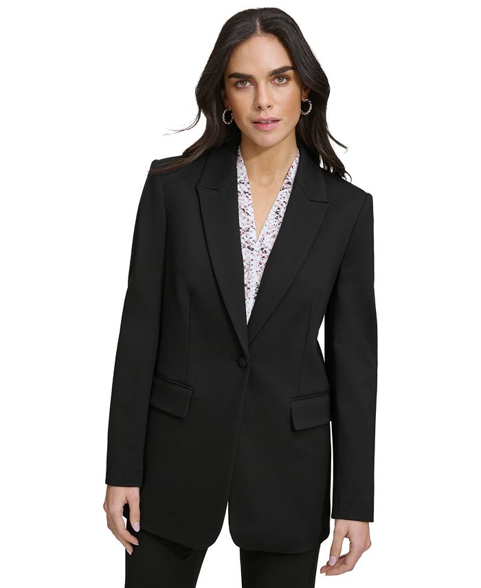 Black linen Ankle Pantsuit with peak lapels