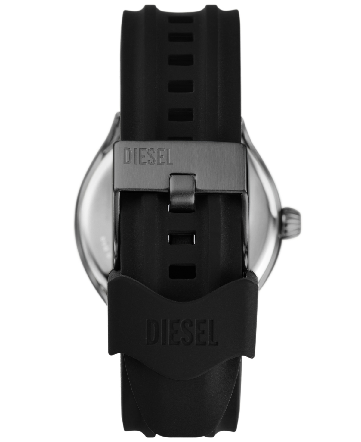 Shop Diesel Men's Streamline Three Hand Black Silicone Watch 44mm