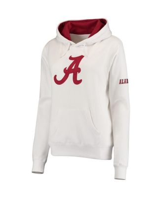 Women's White Alabama Crimson Tide Big Logo Pullover Sweatshirt