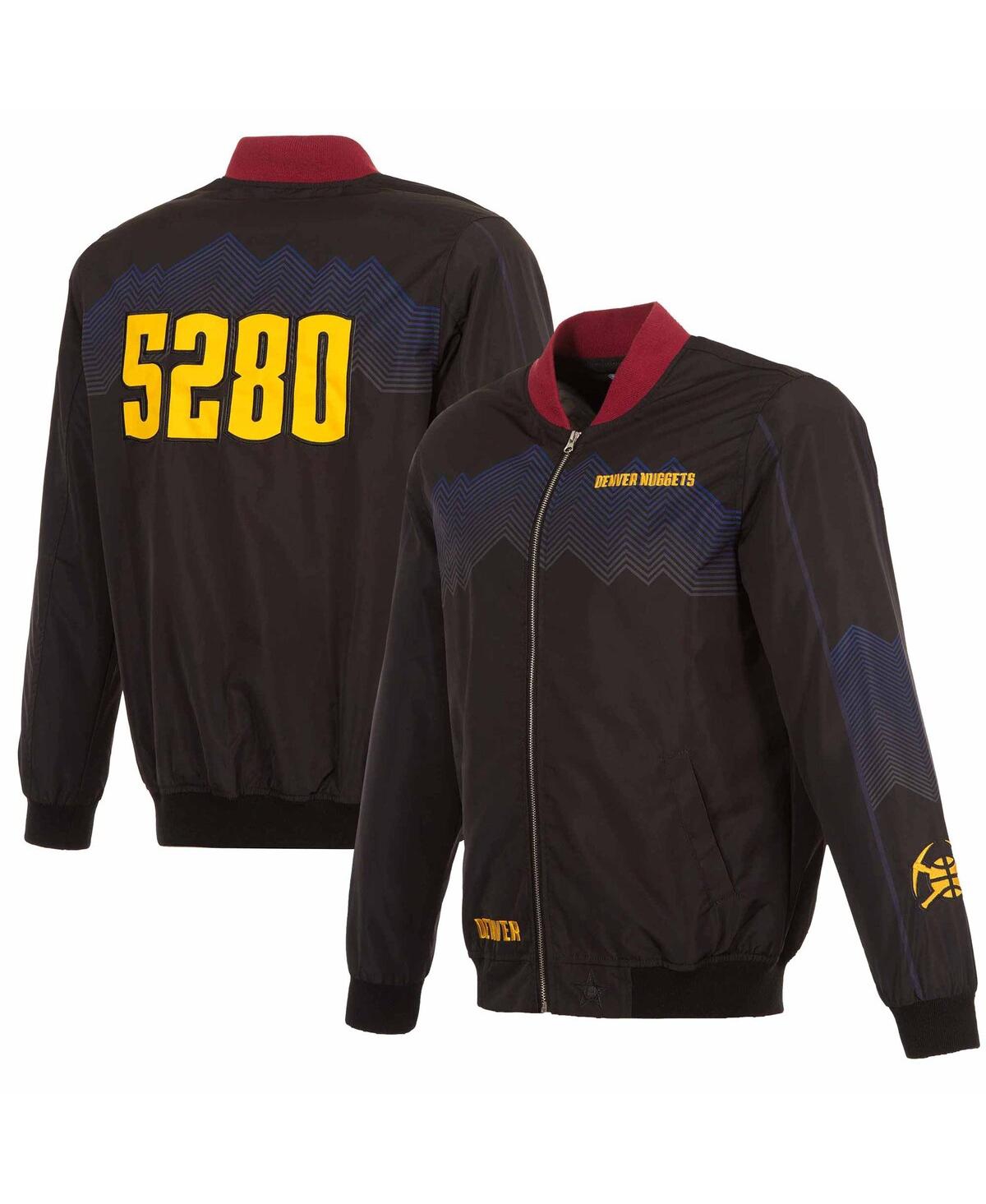 Men's Jh Design Black Denver Nuggets 2023/24 City Edition Nylon Full-Zip Bomber Jacket - Black