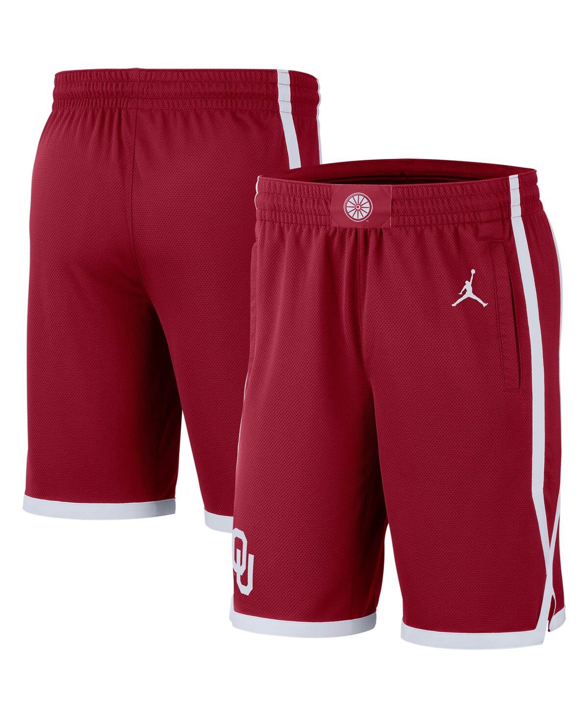 Shop Jordan Men's  Crimson Oklahoma Sooners Replica Team Basketball Shorts