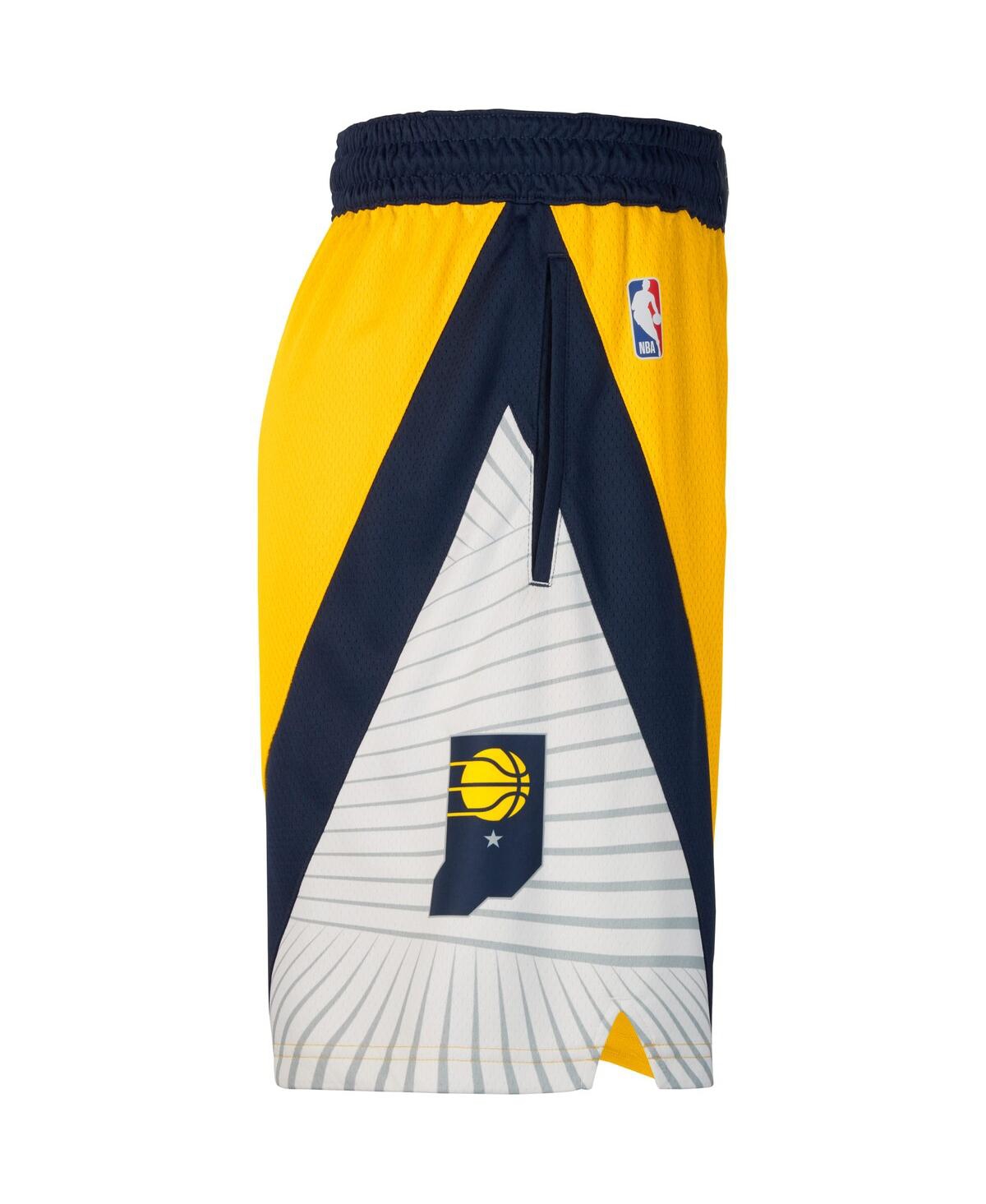 Shop Jordan Men's  Gold 2019/20 Indiana Pacers Icon Edition Swingman Shorts