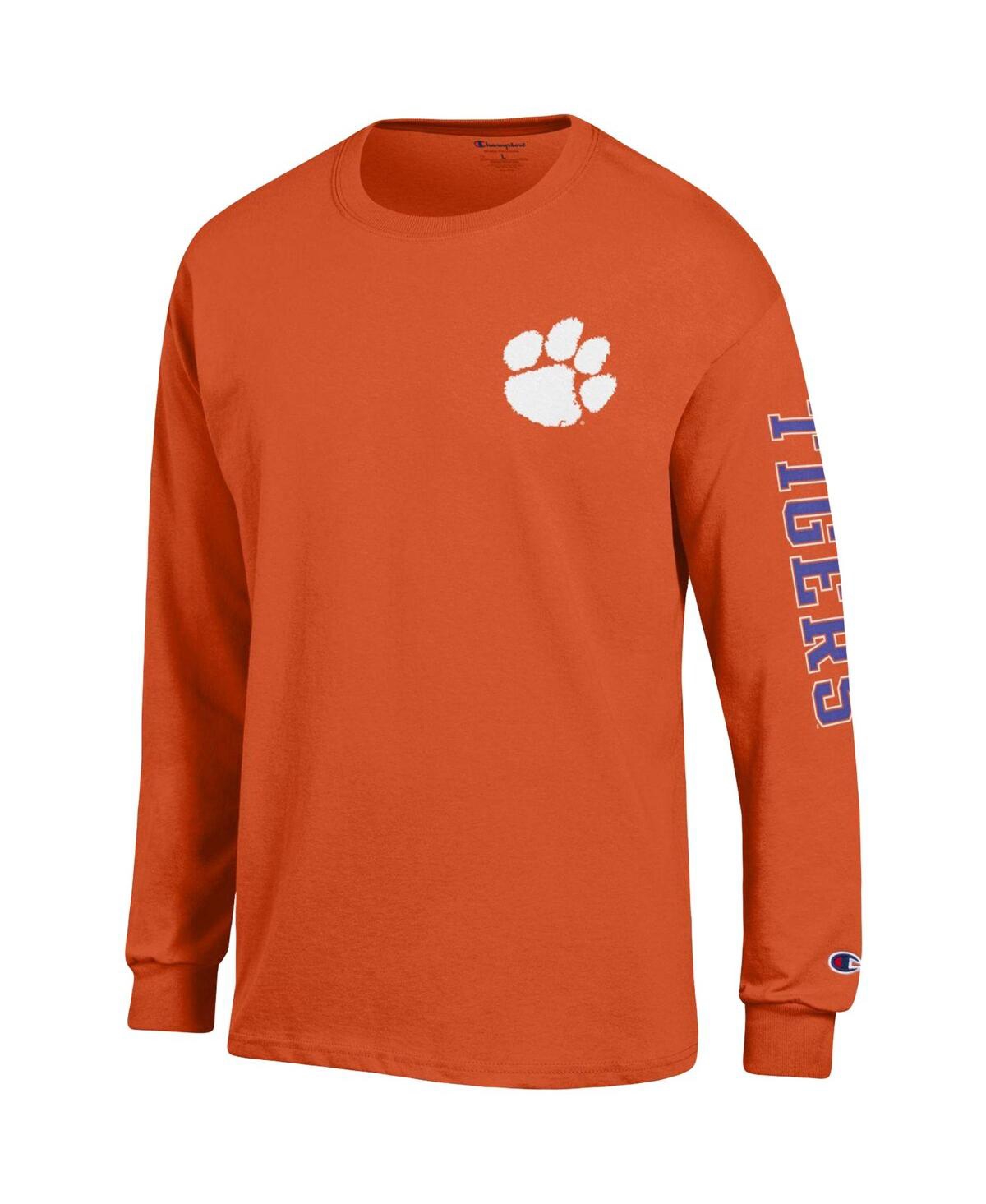 Champion Men's  Orange Clemson Tigers Team Stack Long Sleeve T-shirt In Orange