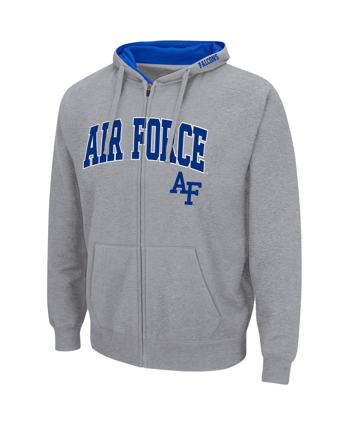 Men's ColosseumAir Force Falcons Arch & Logo 3.0 Full-Zip Hoodie - Heathered Gray