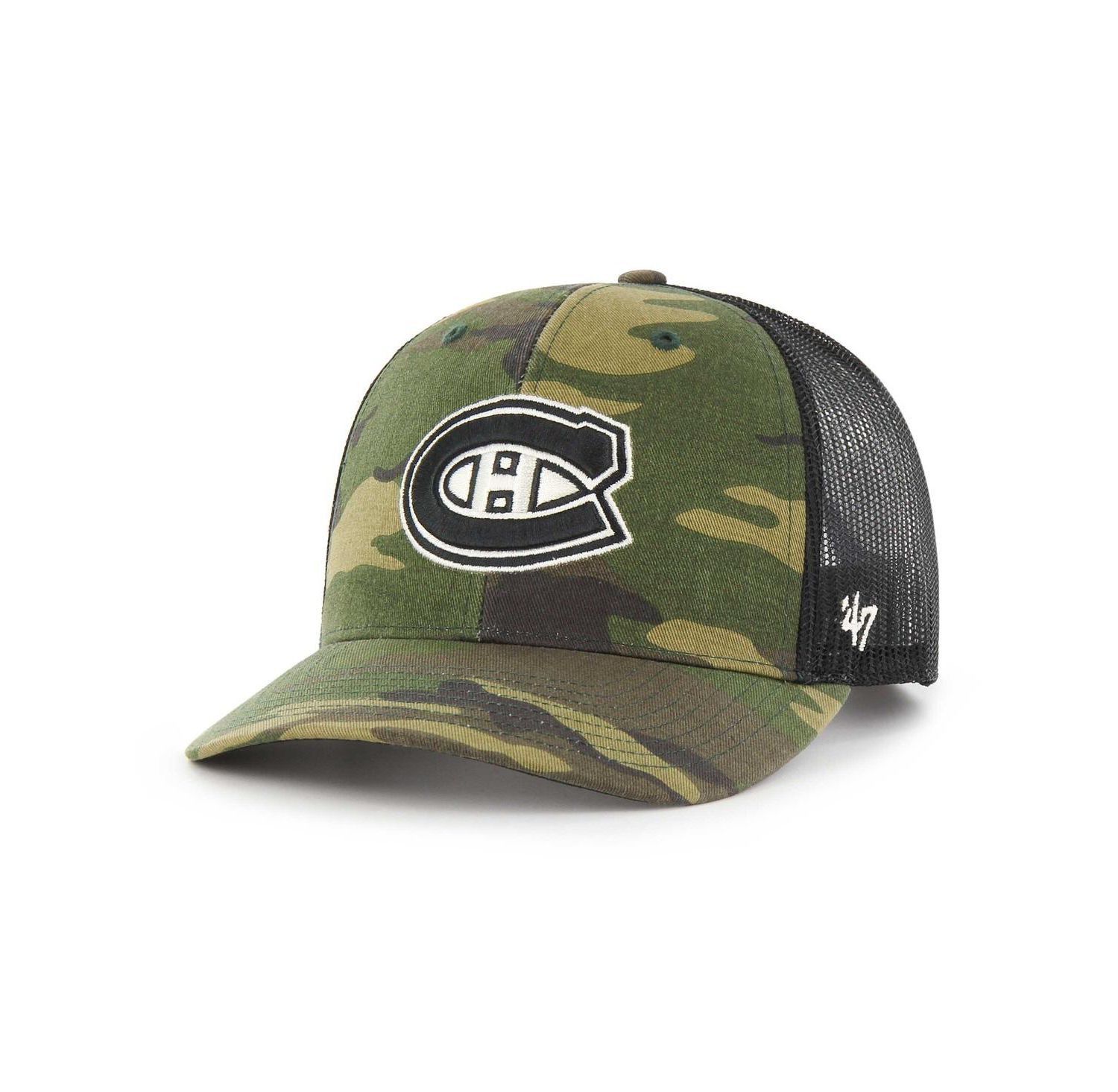 Men's Camo, Black Montreal Canadiens Trucker Snapback Hat