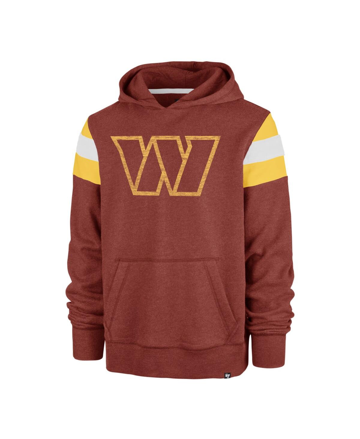 Men's '47 Brand HeatheredDistressed Washington Commanders Premier Nico Pullover Hoodie - Burgundy