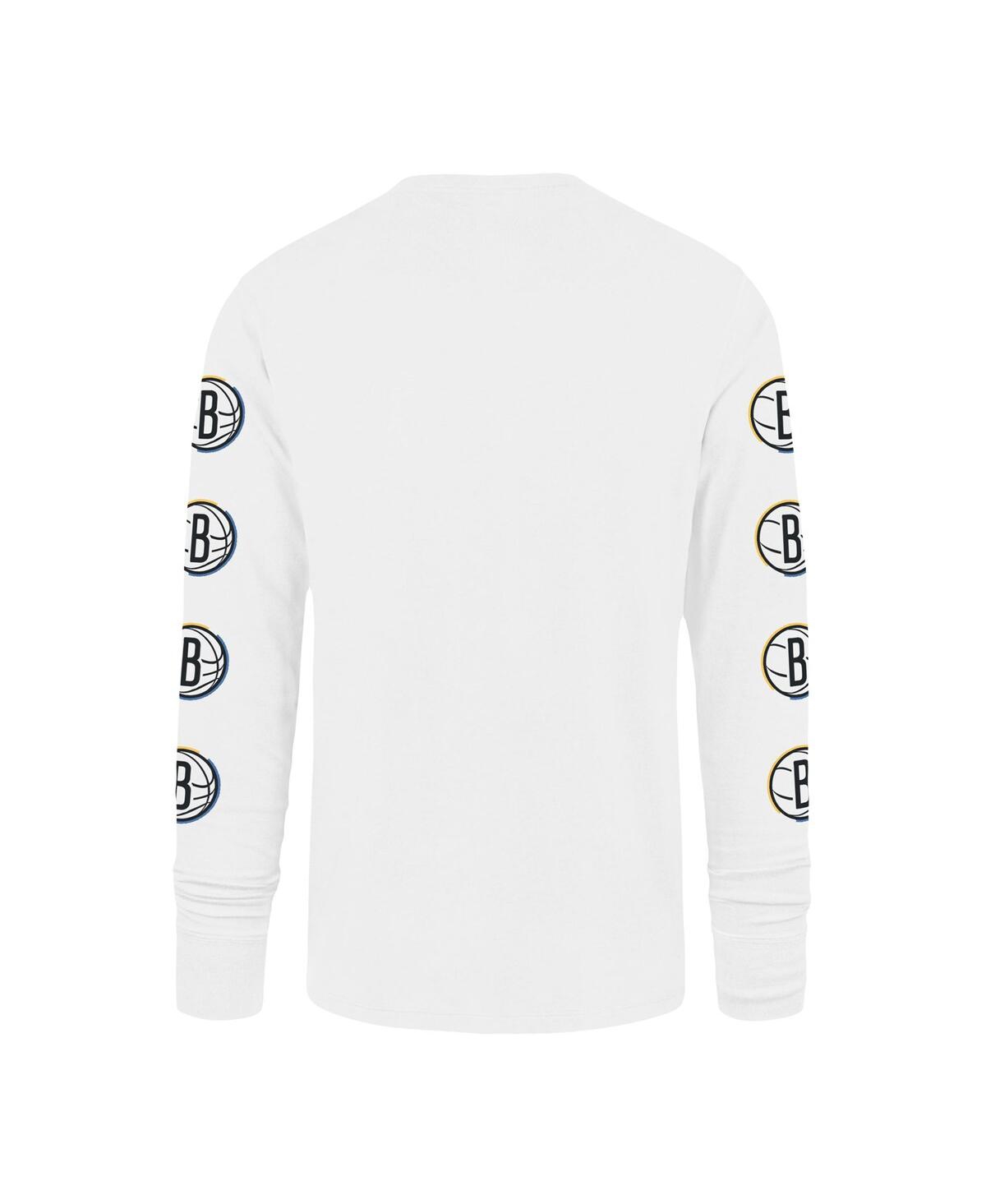 Men's '47 BrandBrooklyn Nets City Edition Downtown Franklin Long Sleeve T-shirt - White