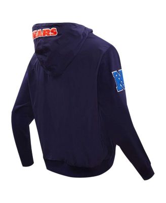 Men's Navy Chicago Bears Hybrid Woven Full-Zip Hoodie