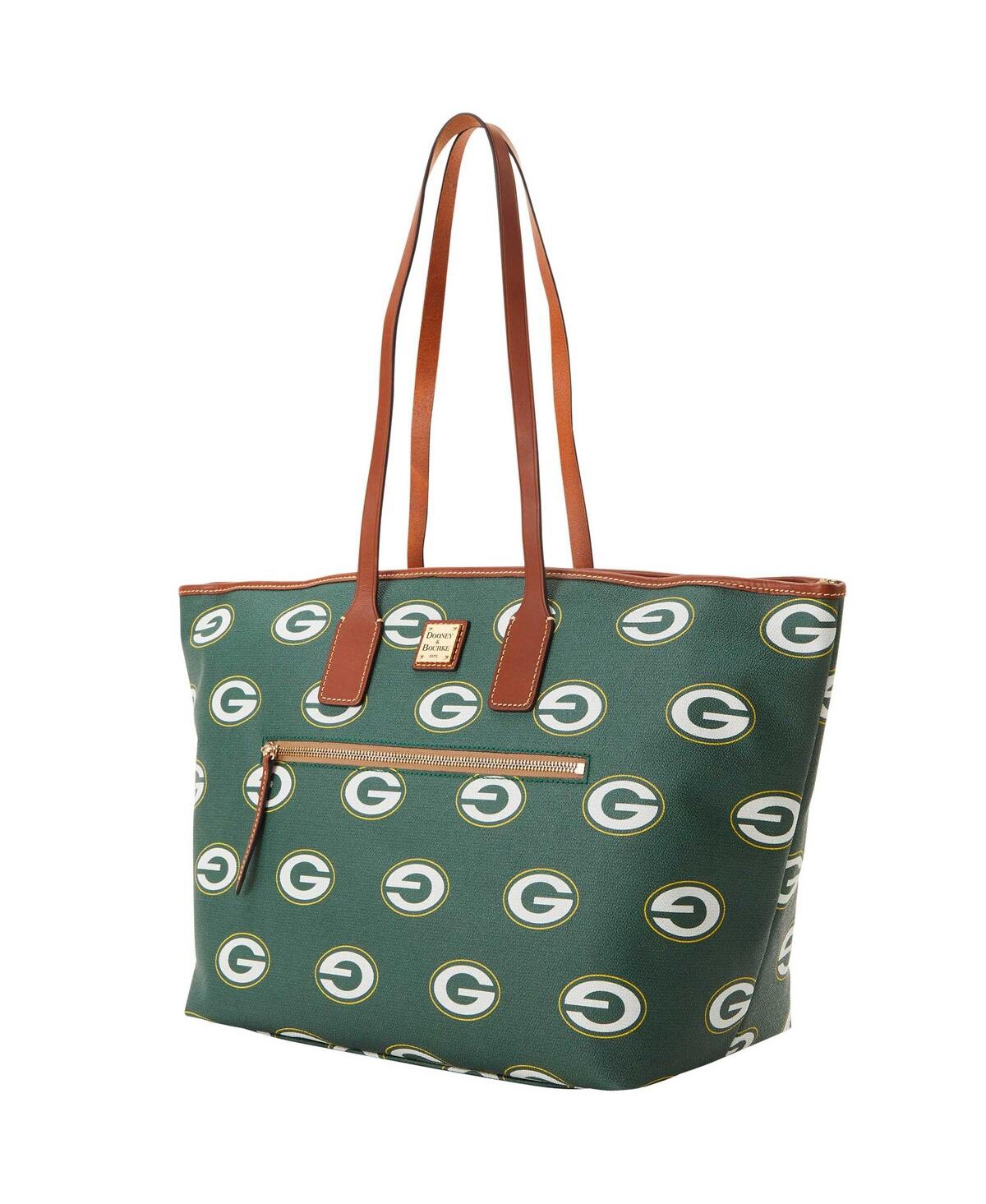 Shop Dooney & Bourke Women's  Green Bay Packers Sporty Monogram Large Zip Tote Bag