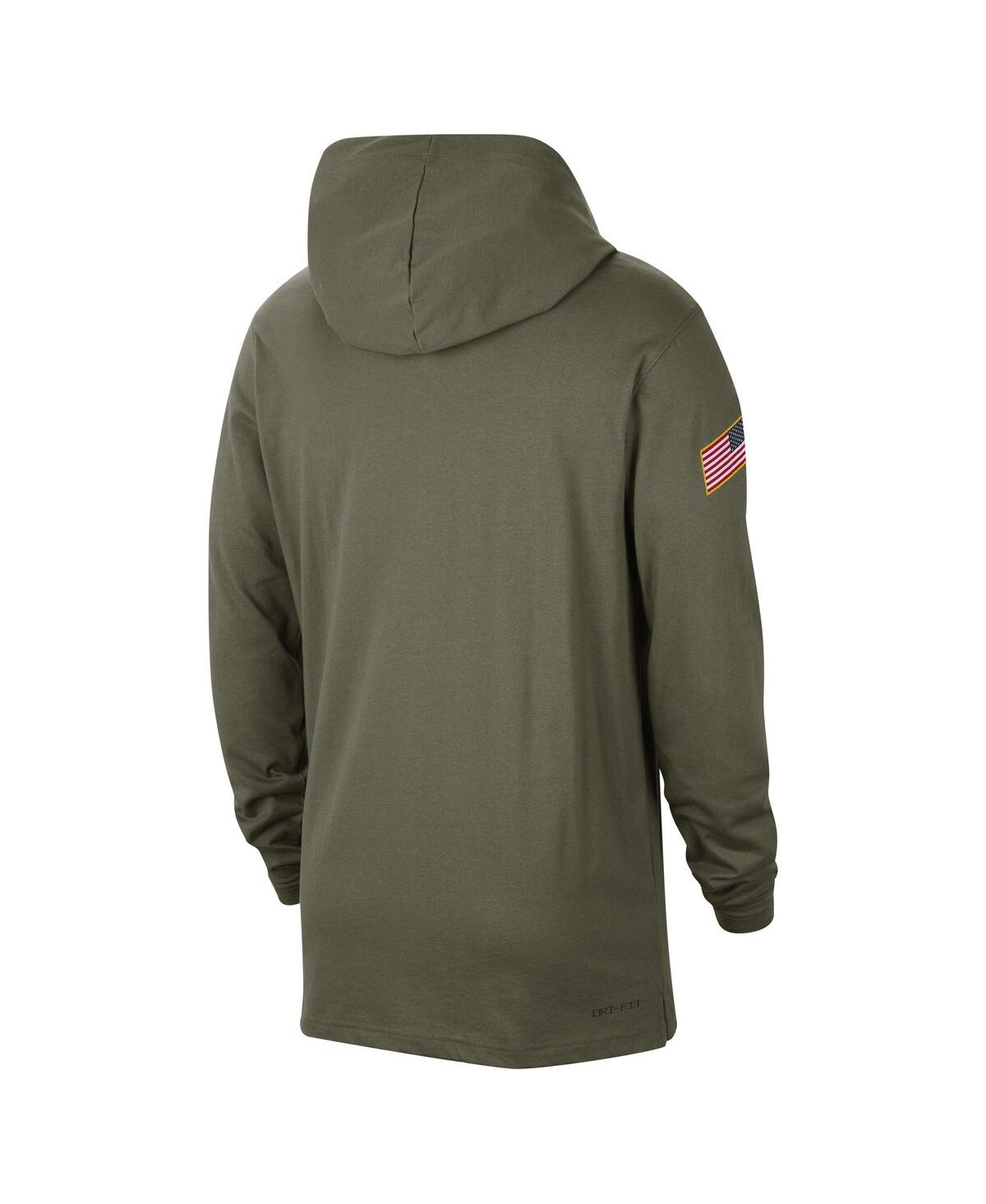 Men's NikeAlabama Crimson Tide Military-Inspired Pack Long Sleeve Hoodie T-shirt - Olive