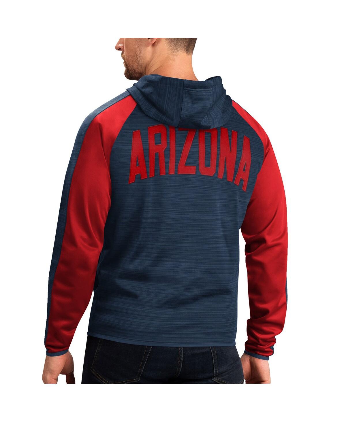 Shop G-iii Sports By Carl Banks Men's  Navy Arizona Wildcats Neutral Zone Raglan Full-zip Track Jacket Hoo