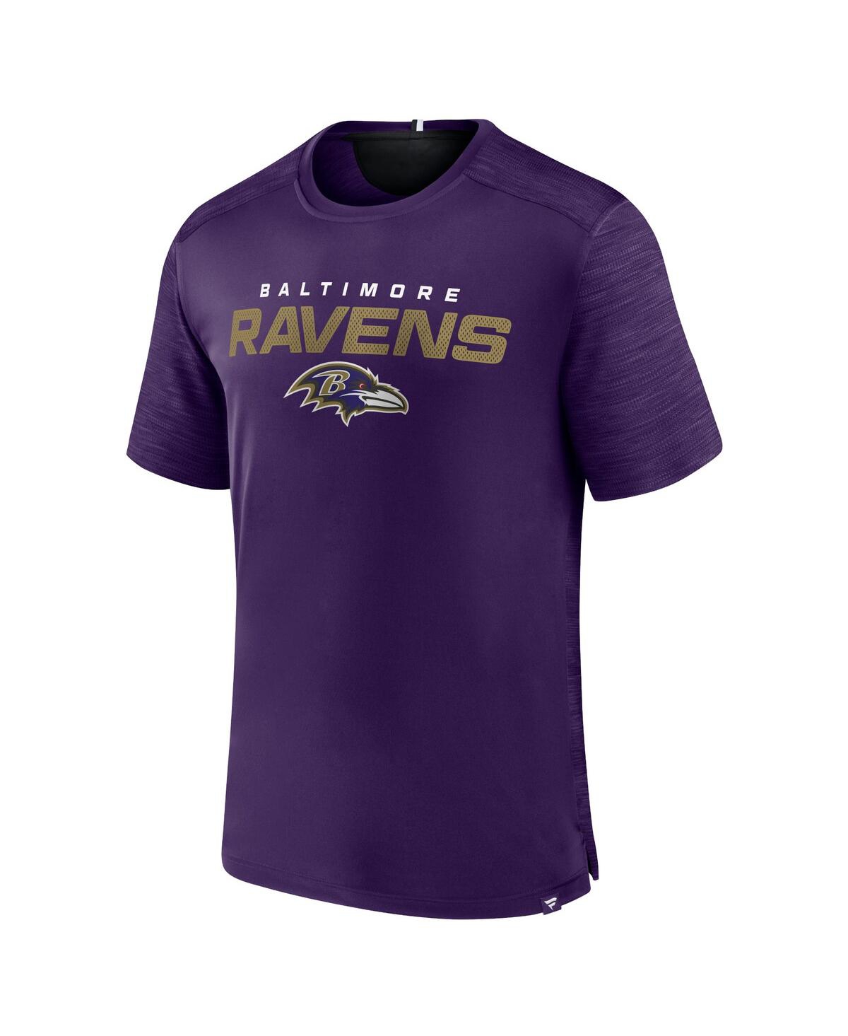 Shop Fanatics Men's  Purple Baltimore Ravens Defender Evo T-shirt