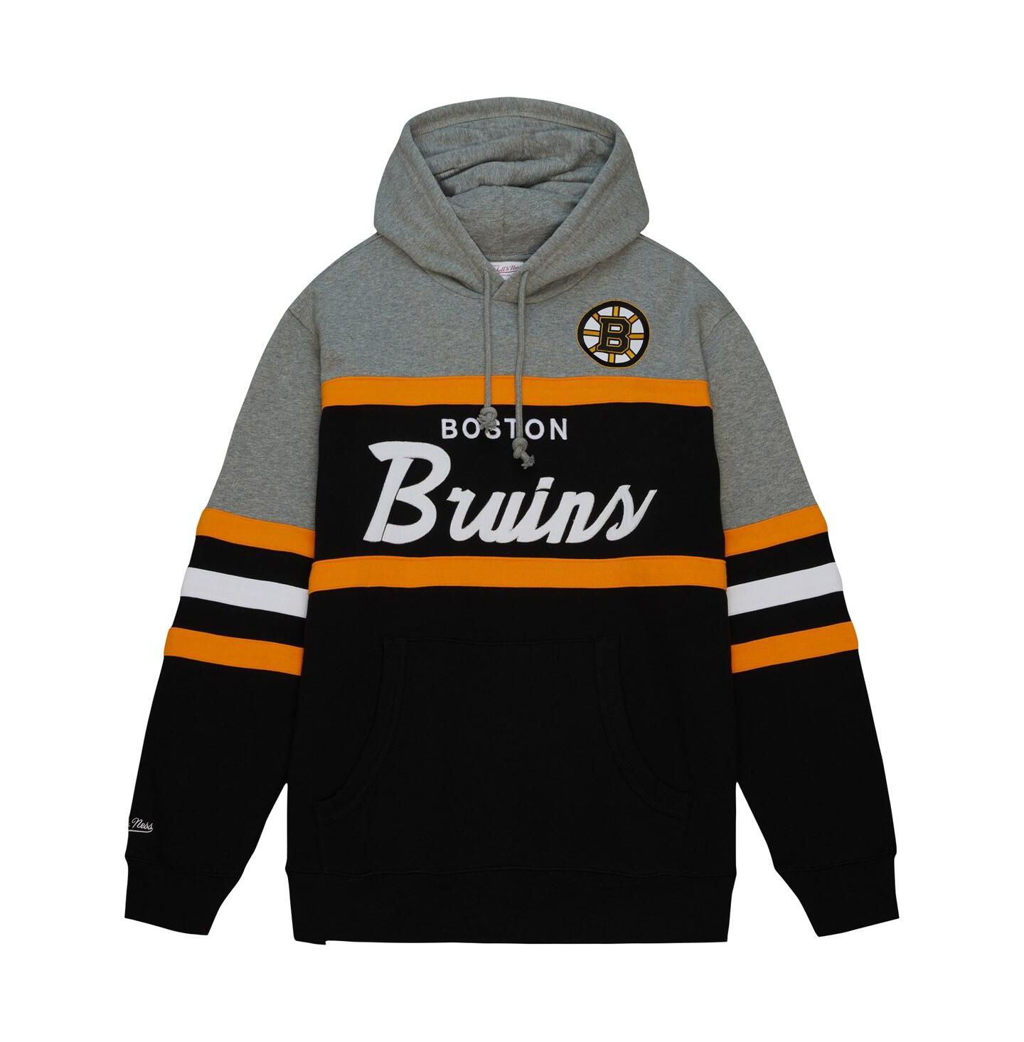 Мужское худи Mitchell & Ness Black, Gray Boston Bruins Head Coach Pullover — фото 4