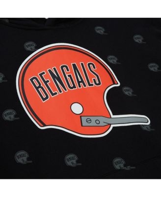 Men's Black Cincinnati Bengals Allover Print Fleece Pullover Hoodie