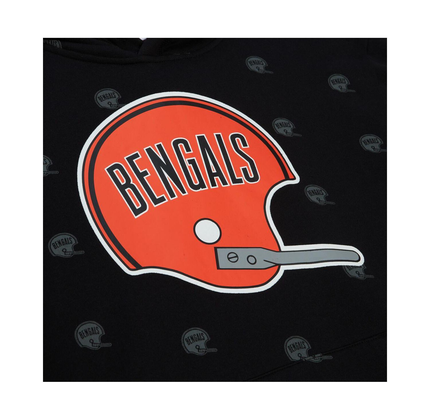 Men's Black Cincinnati Bengals Allover Print Fleece Pullover Hoodie