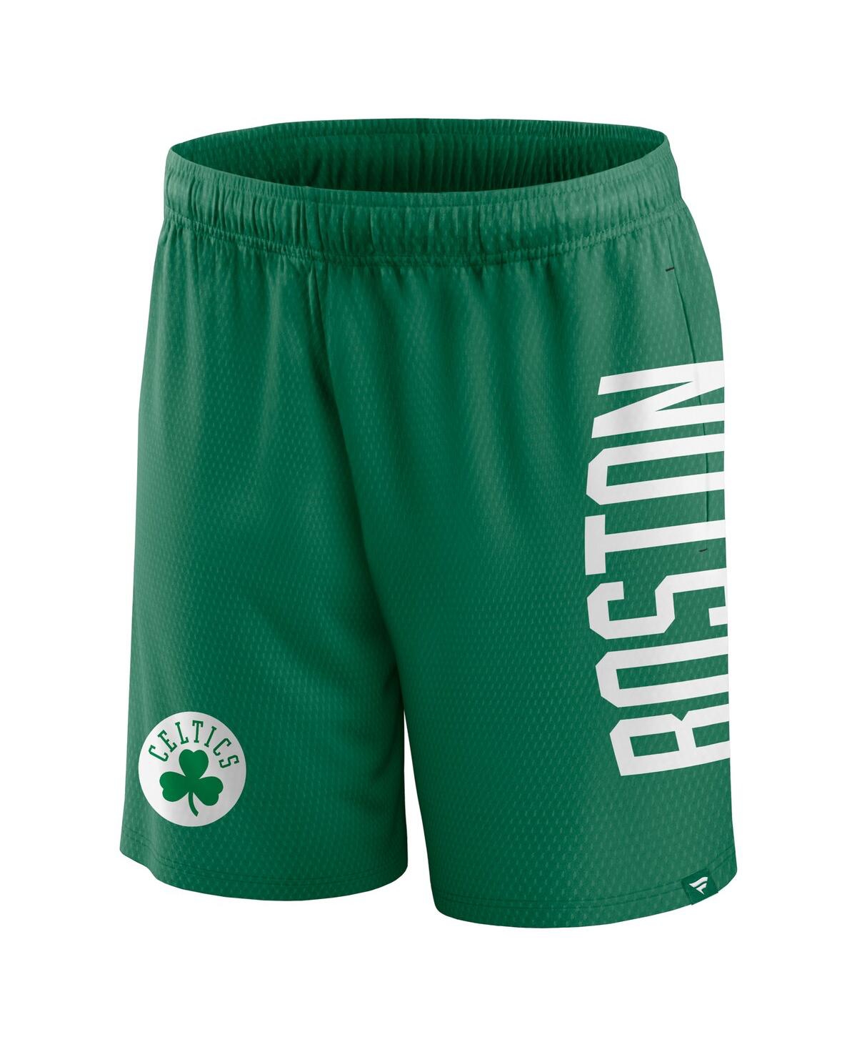 Shop Fanatics Men's  Kelly Green Boston Celtics Post Up Mesh Shorts