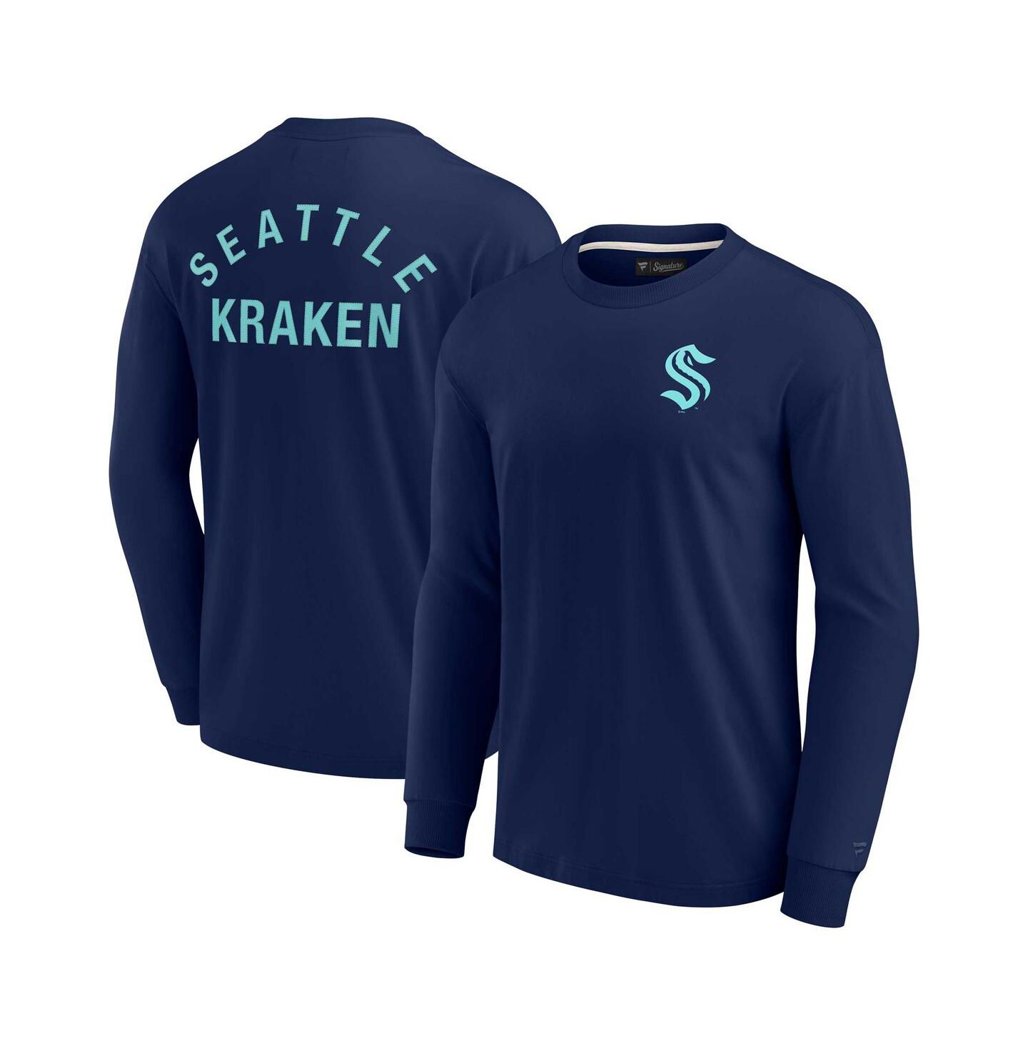 Футболка Fanatics Signature Deep Sea Blue Seattle Kraken Super Soft Long Sleeve — фото 1