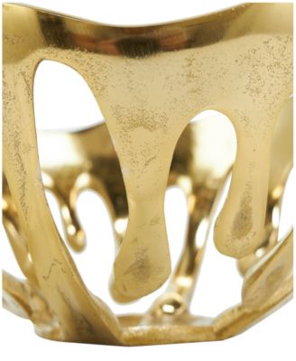 Aluminum Drip Decorative Bowl with Open Frame Design, Set of 2 - 13", 11" H