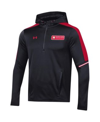 Men's Black Maryland Terrapins 2023 Sideline Quarter-Zip Hoodie
