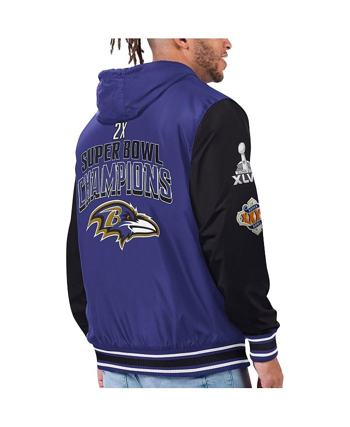 G Iii Sports By Carl Banks Mens Purple Black Baltimore Ravens Commemorative Reversible Full 