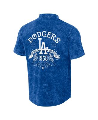 Men's Darius Rucker Collection by Royal Distressed Los Angeles Dodgers Denim Team Color Button-Up Shirt