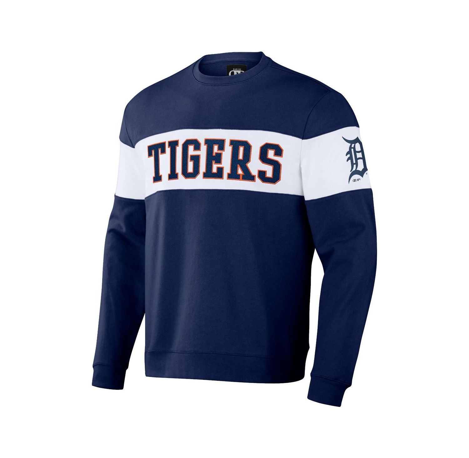 Men's Darius Rucker Collection by Navy Detroit Tigers Stripe Pullover Sweatshirt
