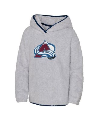 Big Girls Heather Gray Colorado Avalanche Ultimate Teddy Fleece Pullover Hoodie