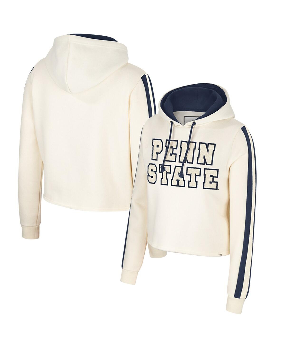 Shop Colosseum Women's  Cream Penn State Nittany Lions Perfect Date Cropped Pullover Hoodie