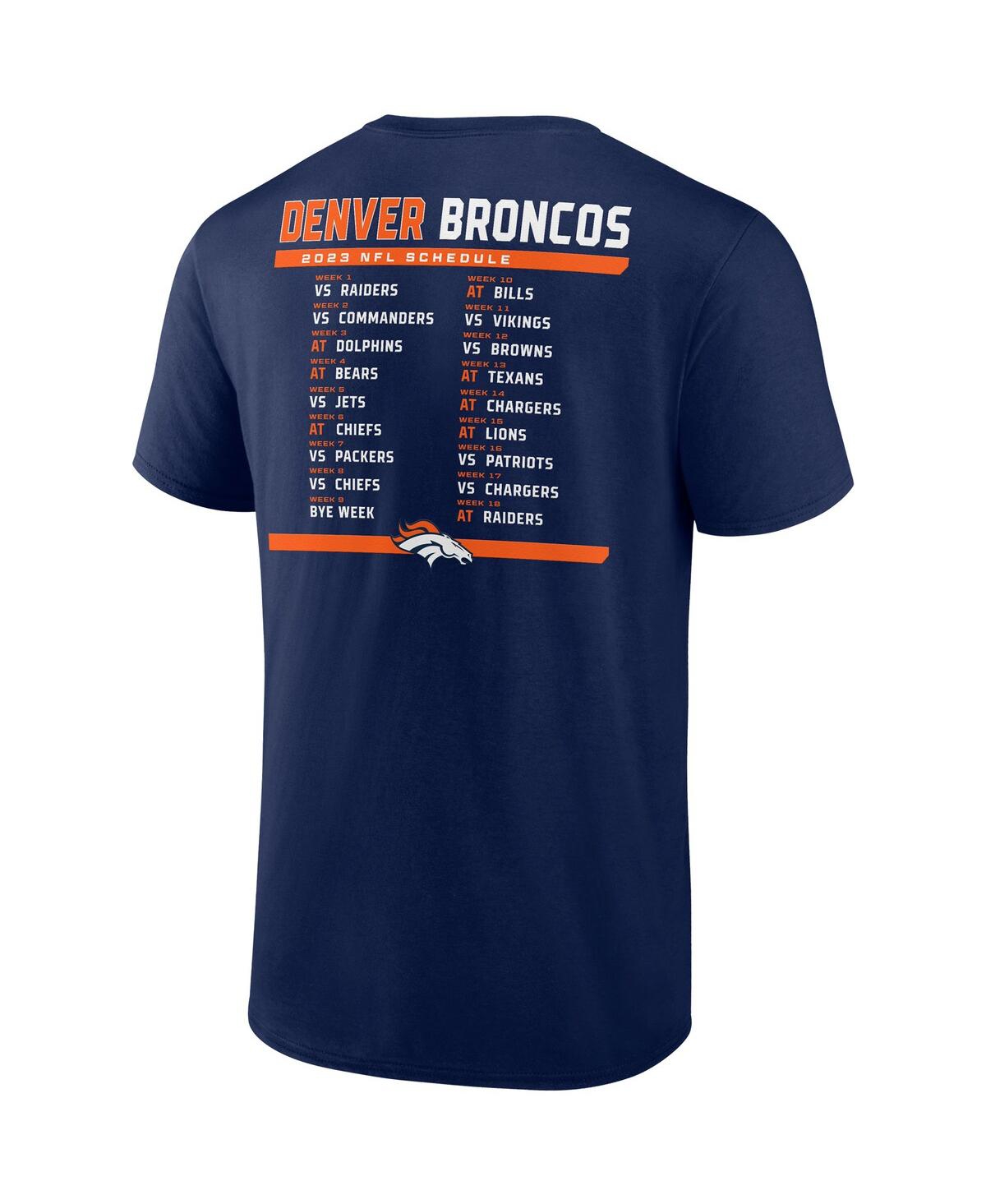 Men's Fanatics White Denver Broncos Two-Pack 2023 Schedule T-shirt Combo Set - White