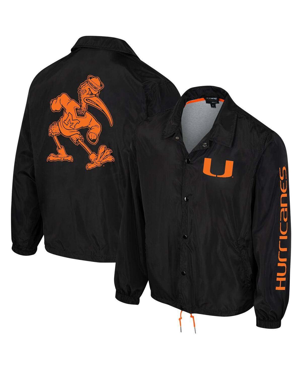 Men's and Women's The Wild Collective Black Miami Hurricanes Coaches Full-Snap Jacket - Black