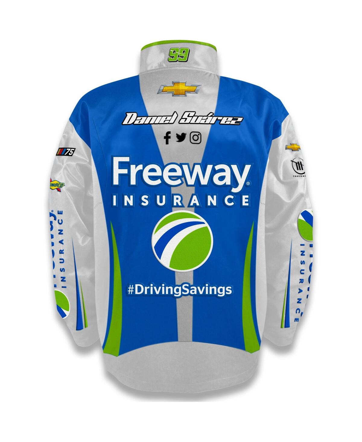 Shop Trackhouse Racing Team Collection Men's  Blue Daniel Suarez Freeway Insurance Nylon Uniform Full-snap