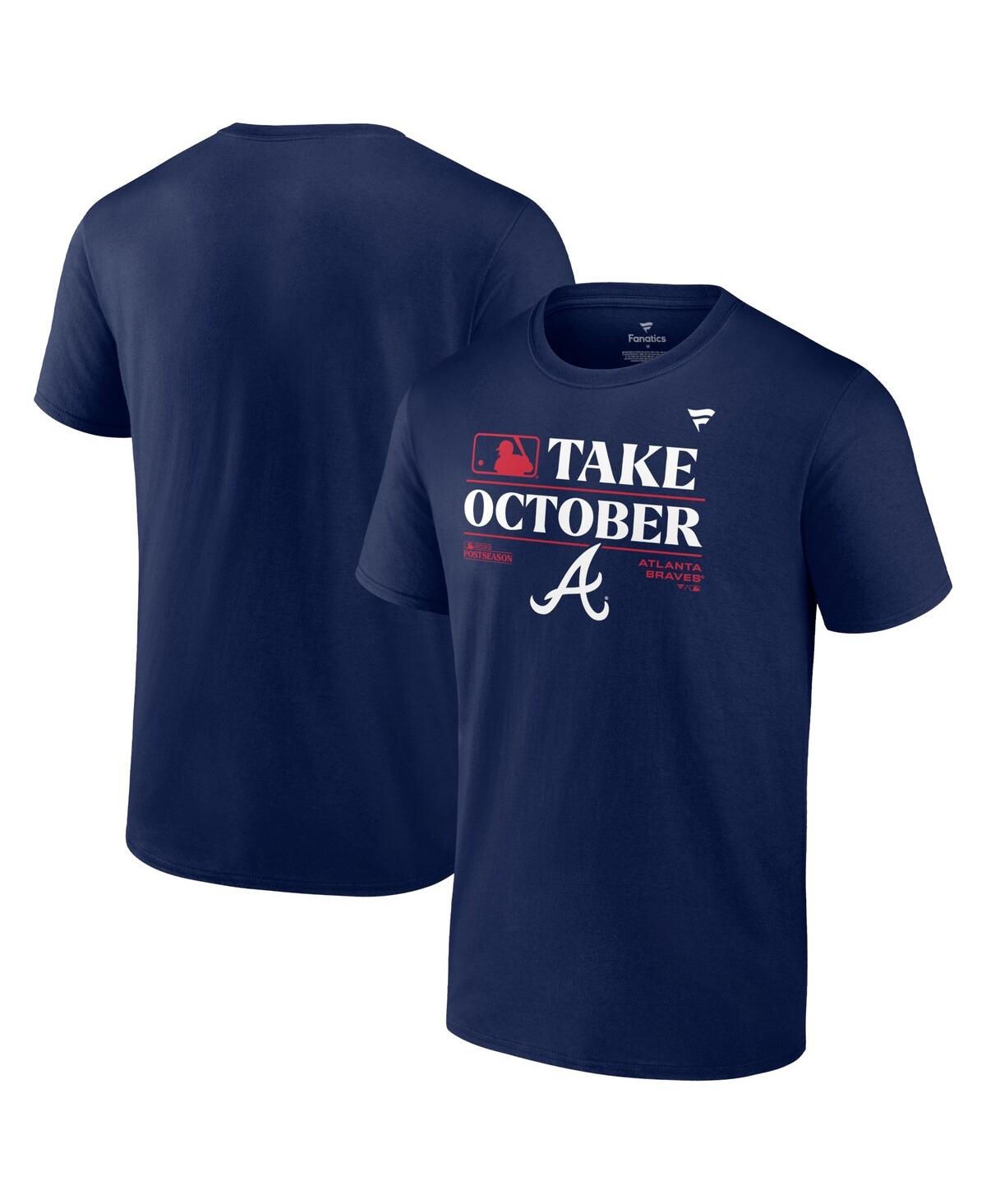 Fanatics Men's  Navy Atlanta Braves 2023 Postseason Locker Room Big And Tall T-shirt
