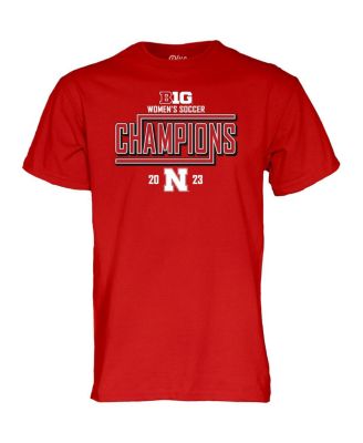 Men's and Women's Scarlet Nebraska Huskers 2023 Big Ten Women's Soccer Regular Season Champions Locker Room T-shirt