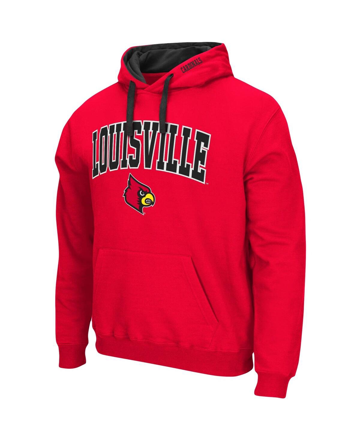 Colosseum Men's  Red Louisville Cardinals Big And Tall Arch And Logo 2.0 Pullover Hoodie In Red