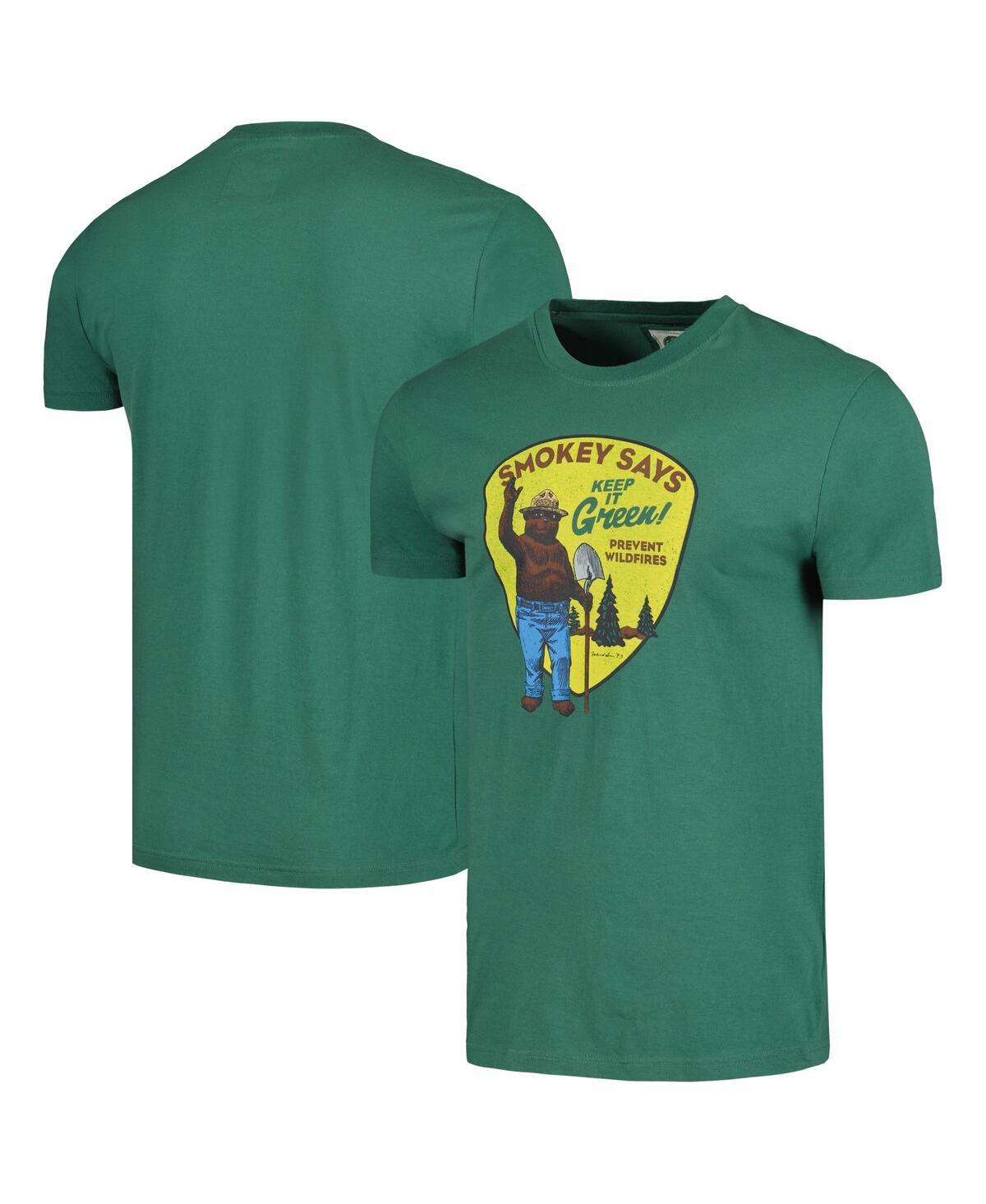 American Needle Men's  Green Distressed Smokey The Bear Brass Tacks T-shirt