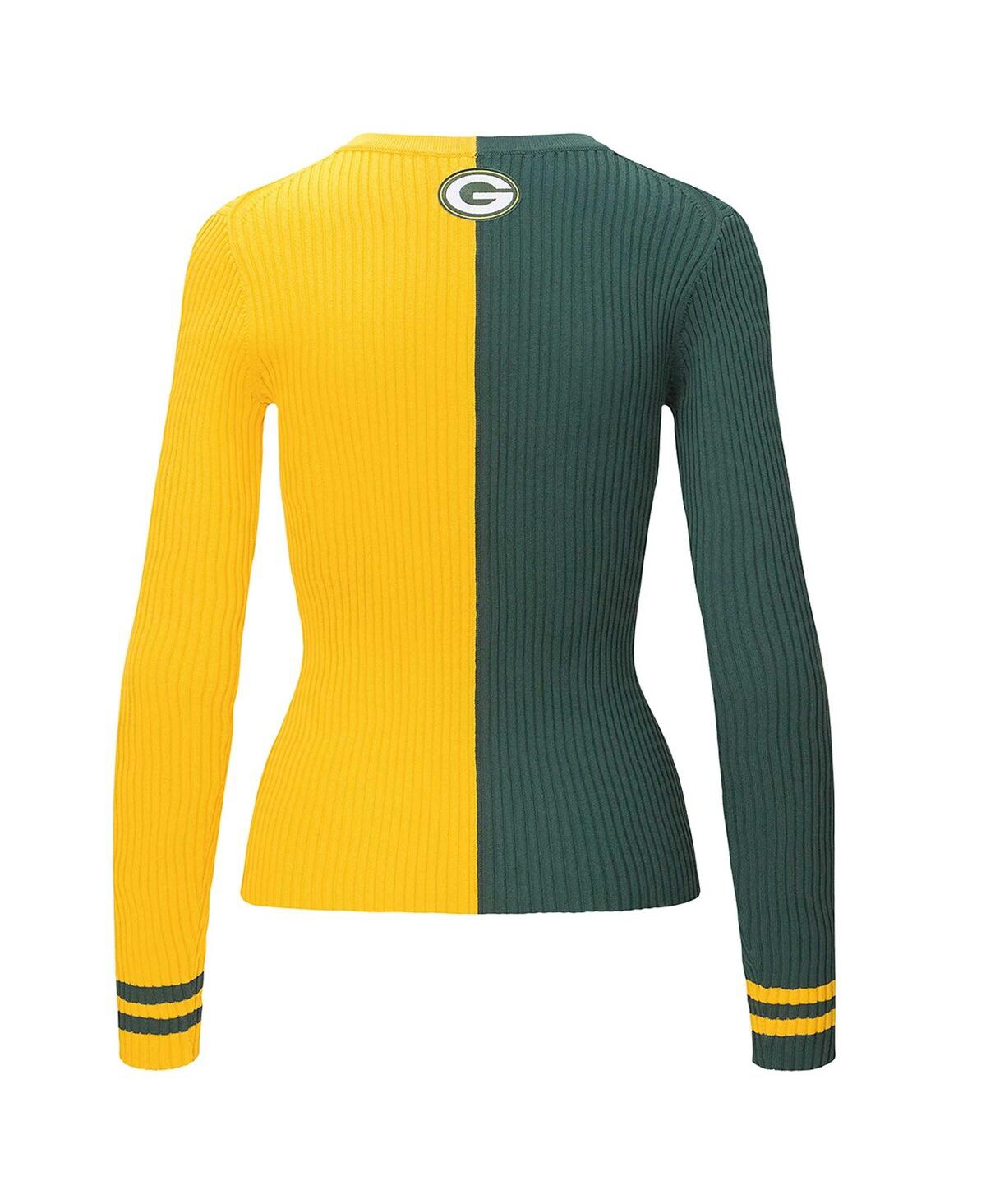 Shop Staud Women's  Green, Gold Green Bay Packers Cargo Sweater In Green,gold