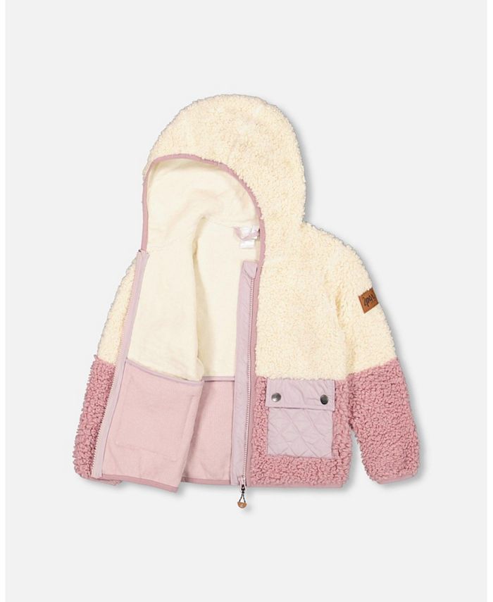 Deux par Deux Girl Sherpa Vest Off White And Silver Pink Toddler Child Macy's