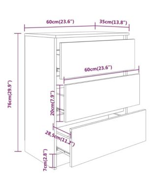 Sideboard Concrete Gray 23.6"x13.8"x29.9" Engineered Wood